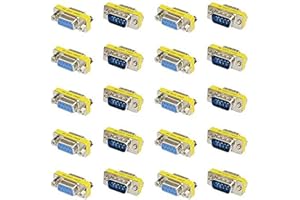 BGTXINGI 20PCS(10Pairs) DB9 9 Pin Male to Male Female to Female RS-232 Plate Insert Type Connectors Serial to Terminal Cable Gender Changer Coupler Adapter Assortment Kit