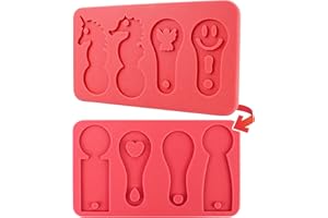 TAKULA Stampo in Silicone per Gettone Carrello Spesa | Stampo in Resina Epossidica per Chip Carrello | Stampo per Chiavi di Sblocco | Moneta Carrello Spesa Silicone Mold | Trolley Token Mold/Rosa