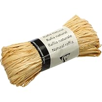 Ficelle Raffia Naturelle Folia 9014 - 50g Jaune Banane, Pour Bouquets, Déco Et Travaux Manuels