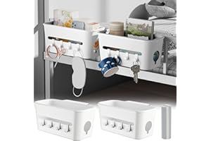 FZQBEY Bett Hängekorb mit 4 Haken Aufbewahrung von Kleinigkeiten Eingedickter Kunststoff Bett Organizer zum Einhängen Kann als Mülleimer Verwendet Werden Bettaufbewahrung Aufbewahrung Schere Headset Magazin