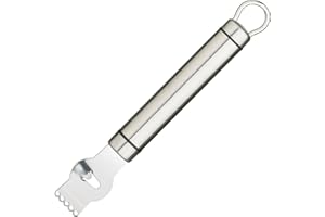 KitchenCraft Professional - Zesteur de Citron et d'Agrumes avec Couteau à Cannelle Intégré, Acier Inoxydable, Argent, 21 cm