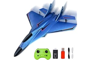 Afenau RC Airplane, 2.4GHz Remote Control Airplane, RC Glider, Fighter Jet, airplane Toy Easy to Fly, Glider Planes for Beginners Adults - Blue