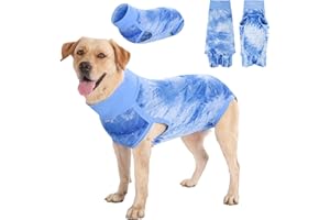 RongYiCare Hundebody Nach Op, Hundebody Nach Kastration Rüde und Hündin, Kastratenanzug für Hundeersatz E-Halsband & Kegel, Anti-Lecken Erholungsanzug für Hunde Nach der Operation(XL(1er Pack), Blau)