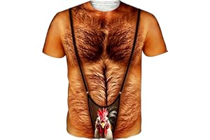 T-shirt ful t-shirt herr 3D-humor tryck falskt bröst grafisk rolig ful simulering muskel t-shirts kortärmad herr Rigolo T-shi