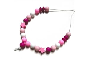 Il Mondo di Noah Collana Portaciuccio, Catenella Porta Succhietto da Spiaggia in Silicone con Adattatore (Fucsia)