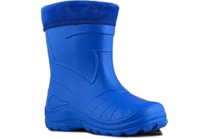 Kolma Ultra Light EVA Kids Girls Wellington Boots Rainy Snow Wellies Red Very Warm Liners