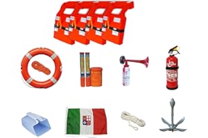 Klovoo Kit Dotazioni di Bordo MG1 - Tutto per la Navigazione Entro Le 3 miglia - Obbligatori e Omologati - per Barca, gommone, Vela - Nautica