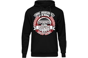 Uglyshirt87 EIN Leben lang Leipzig Herren Kapuzenpullover | Stadt - Leipzig Skyline - Fussball - Sport - Leipzig Pullover - Ultras - Hoodie
