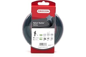 Oregon Nylium Star Shaped Strimmer Line Wire for Grass Trimmers and Brushcutters, Five Cutting Edges for Clean Finish, Professional Grade Heavy Duty Nylon, Fits Petrol Strimmers, 1.3mm-15m (‎533744)