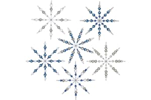 ‎NALER Naler 6 Stück Perlensterne Bastelset Schneeflocken Weihnachtsdeko zum Selber Basteln mit ca. 500 Stück Perlen für Weihnachten Weihnachtsschmuck