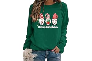 WIEIYM Christmas Sweatshirt Women Xmas Long Sleeve Shirt Santa Claus Funny Jumper Unisex Pullover Causal Crewneck Tops for Women/Men S-XXL
