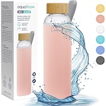 Bouteille Isotherme En Verre Avec Housse Néoprène - 400ml Noir | Hermétique Et Sans Odeur