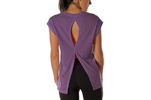 icyzone Maglietta Donna Sportiva, T Shirt Donna Maniche Corte vestibilità Larga Leggera e Traspirante Top per Palestra Yoga Corsa