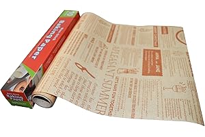 SEIYOGDS Papier Anti Graisse Alimentaire Ecologique, Papier de Cuisson Réutilisable Respectueux de L'environnement 30 Cm X 10 M, Papier D'emballage Alimentaire Jetable Pour Frites, Hamburgers, Gâteaux (brun)