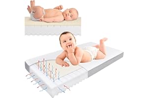 MANUFAKTURA MATERACY Matelas Latex-Mousse 120x60 Matelas Bebe Matelas en Latex Matelas Mousse Matelas Lit Matelas pour Lit Parapluie 60x120-4 Variations De Fermeté du Matelas - Certifié Oeko-Tex - Garantie 5 Ans