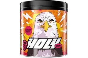 ‎HOLY ENERGY HOLY Energy ‘Raspberry Raptor’ Booster mit Himbeer & Yuzu Geschmack - 50 Portionen mit NewCaff & Grüntee Extrakt - Energydrink in Pulverform - Vegan mit 100% natürlichen Fruchtaromen