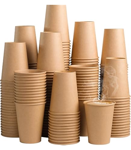 Lot 1000 Gobelets Jetables Papier Biodégradable 240 Ml (8 Oz) - Écologiques Pour Café, Eau, Soda - Mariages & Événements