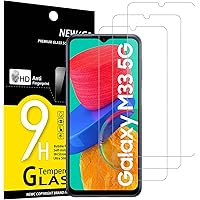 NEW'C 3 Pack, skärmskydd i glas för Samsung Galaxy M33 5G (6.6"), anti-repor, anti-fingeravtryck, bubbelfri, 9H hårdhet, 0,33