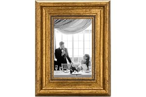 CABBEL Marco de fotos 10x15 cm oro – Marco vintage barroco con estilo antiguo para pósters, fotos y certificados – Con acrílico irrompible – Decorativo y elegante – Perfecto para salón