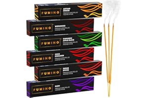 Fumino Incenso Bastoncini Naturali Realizzati a Mano Fuoco & Ghiaccio Multipack 6 Scatole 84 Stick (90g) Incensi Masala Agarbatti Fragranza Profumata per Meditazione e Relax