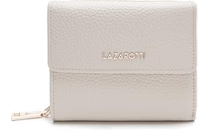 Lazarotti Bologna mittelgroße Leder Geldbörse Damen | mit Druckknopf, Reißverschlussfach, 9 Kartenfächer, RFID-Schutz | 12 x 10 x 4 cm