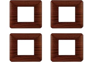 ZOREI 4 Pezzi Placca Plastica, Compatibile Con Bticino Matix (2 Moduli/Posti, Radica)