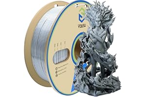 YOUSU PLA Bicolore Soie Brillante Filament 1.75mm pour Imprimante 3D，Changement de Couleur，Silk PLA Filament avec Surface Lisse et Soyeuse，Précision Dimensionnelle +/- 0.02mm，Bobine de 1kg，Noir Blanc