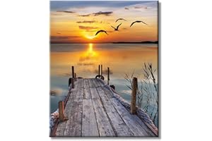 LZLHDE Malen nach Zahlen Erwachsene landschaft, Malen Nach Zahlen Pier DIY Handgemalt Ölgemälde Kit Paint by Numbers Adult Mit 3 - Pinseln und Acrylfarbe knitterfreie leinwand Kit - 40 X 50 CM