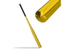 Relaxdays Bate Béisbol Aluminio, 34 Pulgadas/86 cm, Mango Antideslizante, Baseball Bat Ligero, Entrenamiento, Dorado
