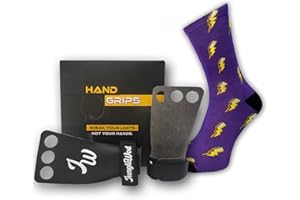 Jungle WOD - Pack Maniques Crossfit + Chaussettes Amusantes pour Crossfit, Gym. Hand Grips avec 3 Trous pour éviter Les Ampoules. Idéal pour Les Exercices d'haltères - haltérophilie, Gymnastique.