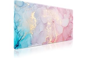 Acezeek Gaming Mauspad,Mousepad XXL,Mauspad 900x400(35.4X15.7in),Schreibtisch Protector Matte mit Anti-Rutsch Basis,Mouse Pad Wasserdicht und langlebig für Gaming,Büro,Zuhause (Pink Blue)