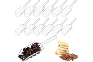 LLOUSSAK 12 Stück Kunststoff-Küchenschaufel, Transparenter Kunststoff Eisschaufel Kleiner Küchenschaufel Multifunktionaler Messlöffel für Süßigkeiten Eis Kaffee und Tee