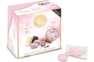 Buratti Confetti alla Mandorla Ricoperta di Cioccolato, Tenerezze Vassoio Rosa - 500 g