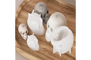 YRIHJIXQ 3pezzi Teschio di Halloween Stampo in silicone Resina epossidica Candela Gesso Stampo in cemento Confezione Decorazione