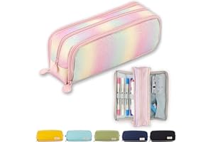 X SIM FITNESSX Astuccio portapenne con 3 scomparti, per bambine e ragazze, per la scuola e l’ufficio