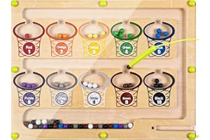 Quanquer Labyrinthe Magnetique - Jouets Montessori en Bois pour Compter, Jeux de Puzzles magnétiques éducatifs, activités mathématiques sensorielles pour Les garçons