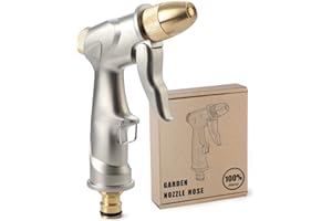 eROOSY Pistola rociadora de manguera de jardín con boquilla de alta presión de latón para riego de plantas, limpieza y ducha de mascotas