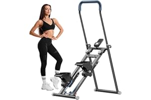 YEE RUN Stair Stepper for Home Gym Exercise Folding Climber Machine Workout Steppers Adjustable Handlebar & Pedals Compact Vertical Stair Climber with Resistance Adjustable