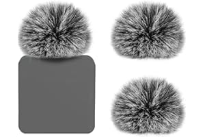 GEEKRIA Dla twórców futrzana szyba kompatybilna z RODE Wireless GO II Mic DeadCat osłona przeciwwiatrowa, puszysta osłona przedniej szyby, redukcja hałasu wiatru (szara/3 sztuki)