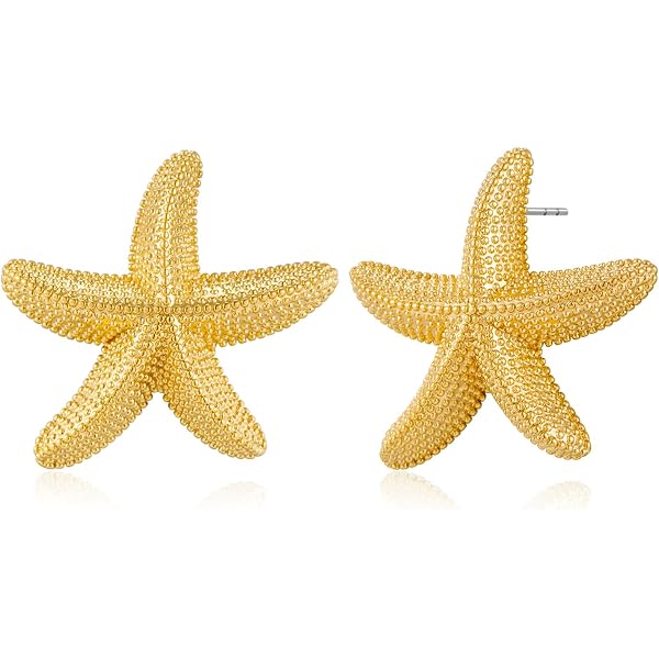 Goldene Boho-Ohrringe Muschel-Design – Strandschmuck, Ohrstecker, 3x2,5 Cm, Geschenk Für Frauen