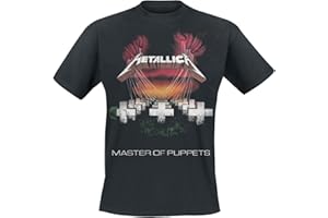 Metallica Men's Master of Puppets European Tour '86_Men_Bl_Ts: 2XL Regular Fit Crew Neck Short Sleeve T - Shirt, Black (Black Black), Xx-Large (Manufacturer Size: Xx-Large)
