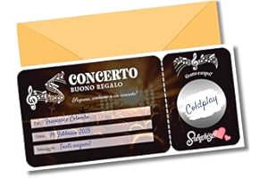 EQUIK PRODUCTS Buono regalo concerto, musica | Biglietto gratta e vinci personalizzato | Regalo coppia, regalo San Valentino, regalo Natale, regalo anniversario | Biglietto a grattare (CONCERTO)