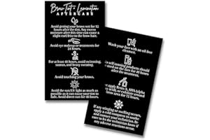 LASHICORN Brow Tint + Lamination Aftercare Cards | Physical Printed 2x3.5” inch Business Card Size | Black and White Design