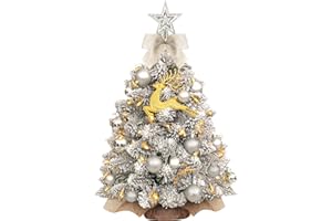QHAIYYBF Mini Árbol de Navidad de 60 cm,Mini árbol de Navidad con Luces LED,Xmas Tree,Cajas de Regalo Decoradas y Adornos Colgantes para Decoraciones Navideñas DIY