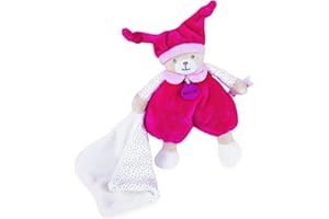 BABY NAT' - Pantin Avec Doudou Brioche 22cm - Pantin Bébé 22 cm Ourson Avec Bonnet Et Doudou Imprimé - Doudou Ourson Bébé Doux Et Facile À Manipuler - Peluche Ourson Bébé - Cadeau Naissance - BN0733
