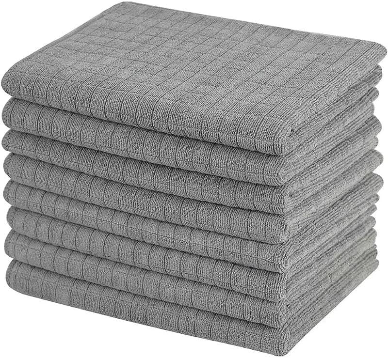 Orret Home 3 Adet Mikrofiber Kareli Mutfak Bezi, 40x40 cm, Leke ve Koku Tutmaz, 1100 GSM, Deterjanla Kullanıma Uygun, Oto Yıkama ve Toz Alma için Simli Bez x3 Adet