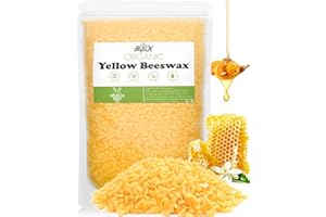 BOYUJK Gelbe Bienenwachs-Pastillen 906g, Kerzenwachs für die Kerzenherstellung, Bienenwachs für Kosmetische Produkte, Bienenwachs Bio für Kosmetik für Körper, Hautpflege DIY, Lippenbalsam und