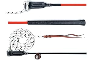 Nbrand JA Horse Bâton de contact d'entraînement avec corde pour le travail au sol 100 cm 120 cm Bâton d'équitation Finesse Stick Horseman Stick (100 cm, rouge)