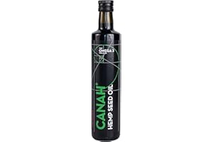 HEMP ESSENTIALS Natürliches Hanfsamenöl von Canah 500 Mililiter - kaltgepresst, roh, vegan, reich an Omega-3 Omega-6 Fettsäuren, trägt zum normalen Blutcholesterinspiegel bei, enthält Vitamin-E Koscher zertifiziert