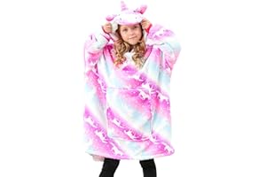 Piefry Einhorn Kapuzenpullover für Mädchen, Einhorn Kapuzensweatshirt, Übergroße Hoodie Decke für Kinder